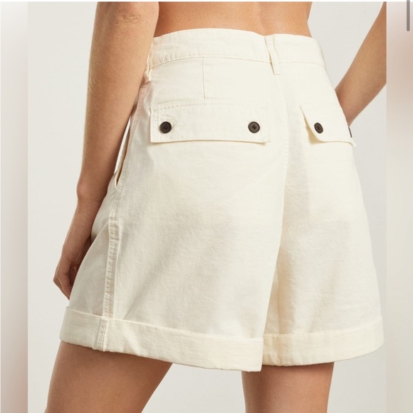 EVERLANE NWT The Tourist Short high waist in white canvas - Picture 3 of 7